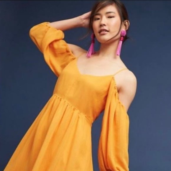 Anthropologie Dresses Moulinette Soeurs Orange Dress - Picture 1 of 5